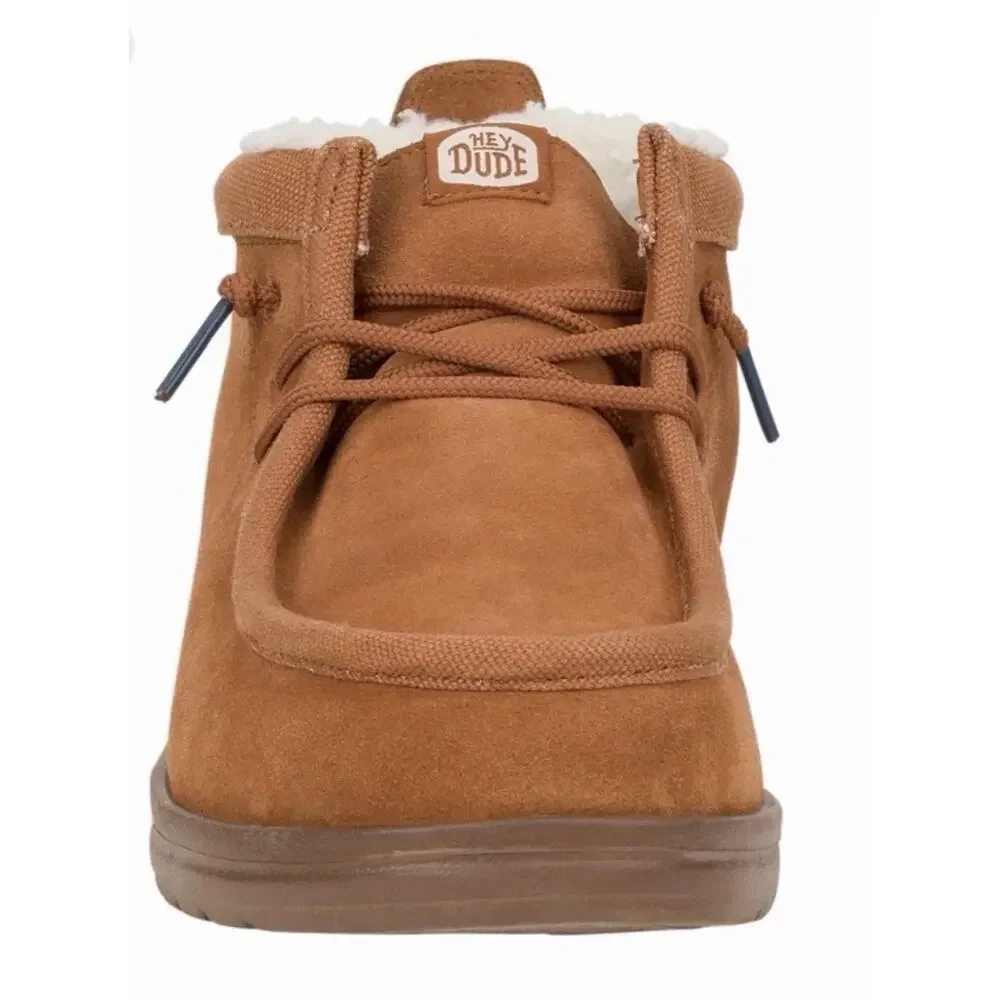 Hey Dude Mens 9 Wally Cozy Mid Gripr Warmth Lined Slip On Brown W/ Extra Insert